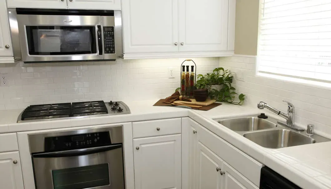 Kitchen sink, faucet and dishwasher area